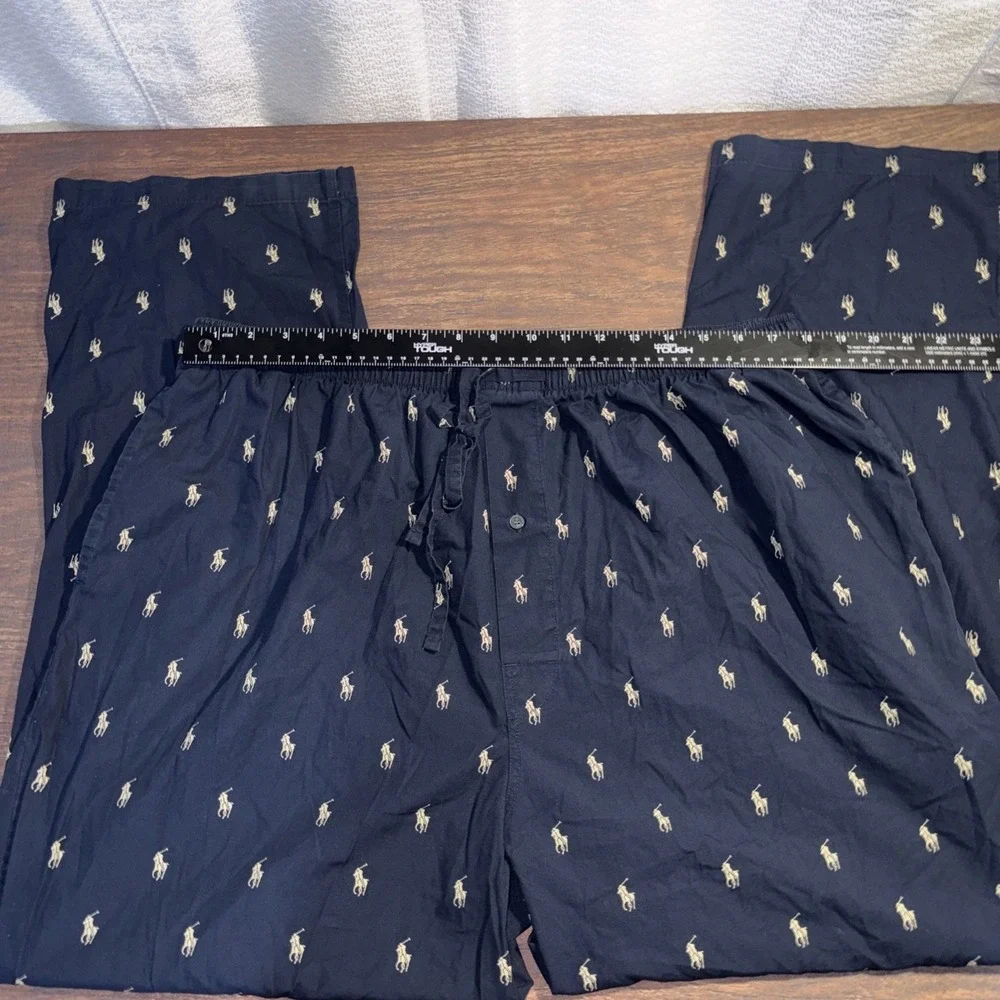 Polo Ralph Lauren Men's 1X Navy Blue All Over Pony Logo Pajama Lounge Pants